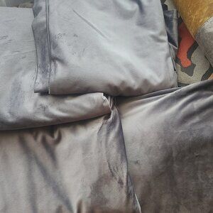 GRAY VELVET DRAPES